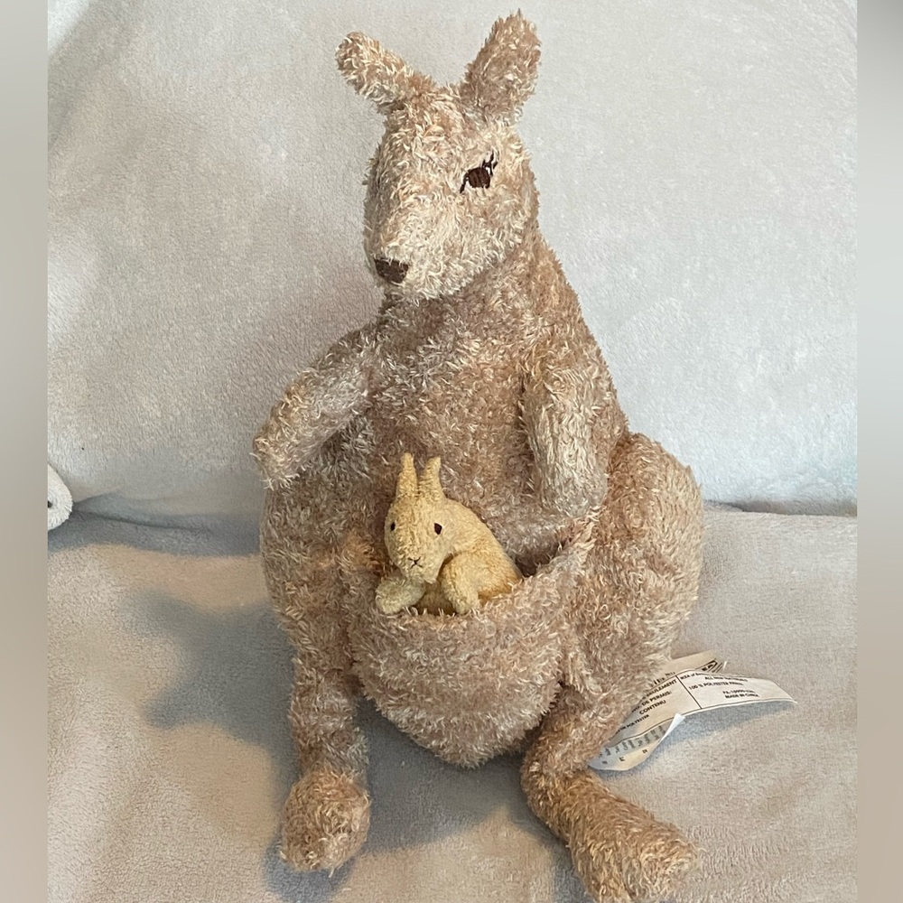 Ikea Kangaroo & baby Joey Soft Toy Plush Klappar Kanguru 12” Beige